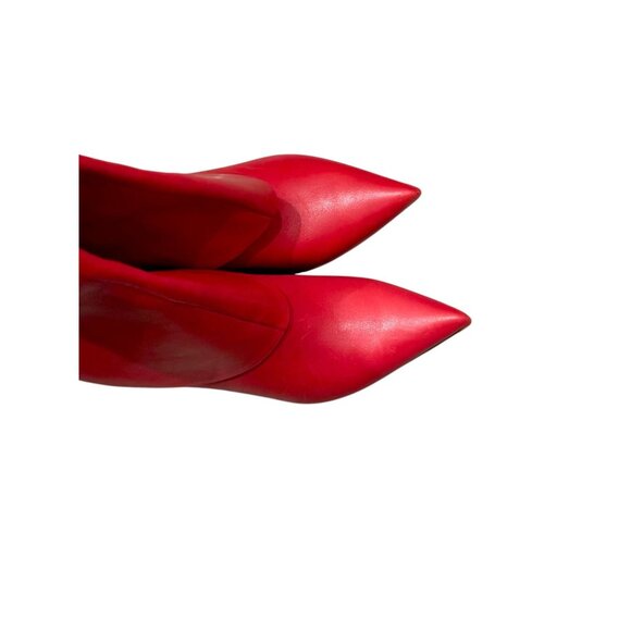 Gianni Bini Red Fold-Over Knee-High Heeled Boots Women 6M Leather NWOB - Picture 4 of 13